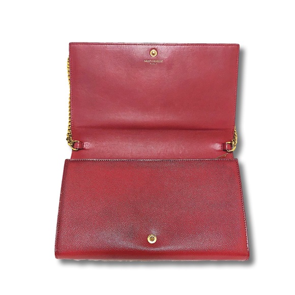Authentic Saint Laurent Red Clutch with Chain - Picture 7 of 8